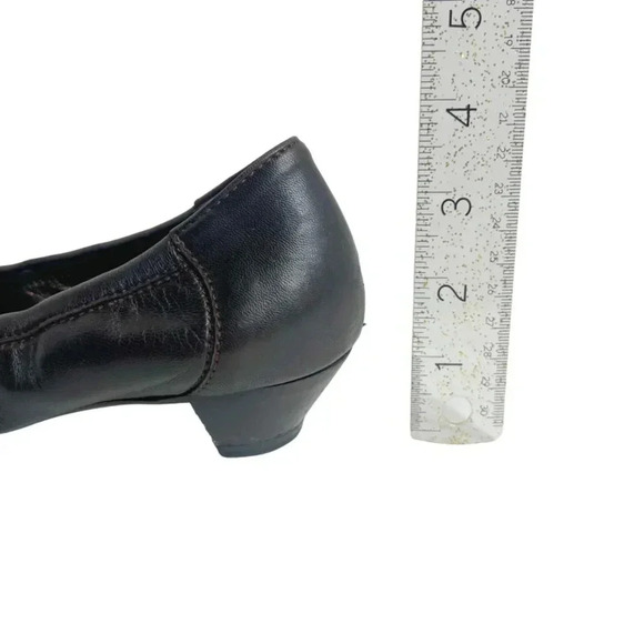 AGL Brown Leather Rounded Toe Heels Heeled Ballet Shoes Size 39.5 - Picture 7 of 12